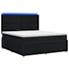 vidaXL LED kastivoodiga madrats LED-ribadega Must 180 x 200 cm kangas