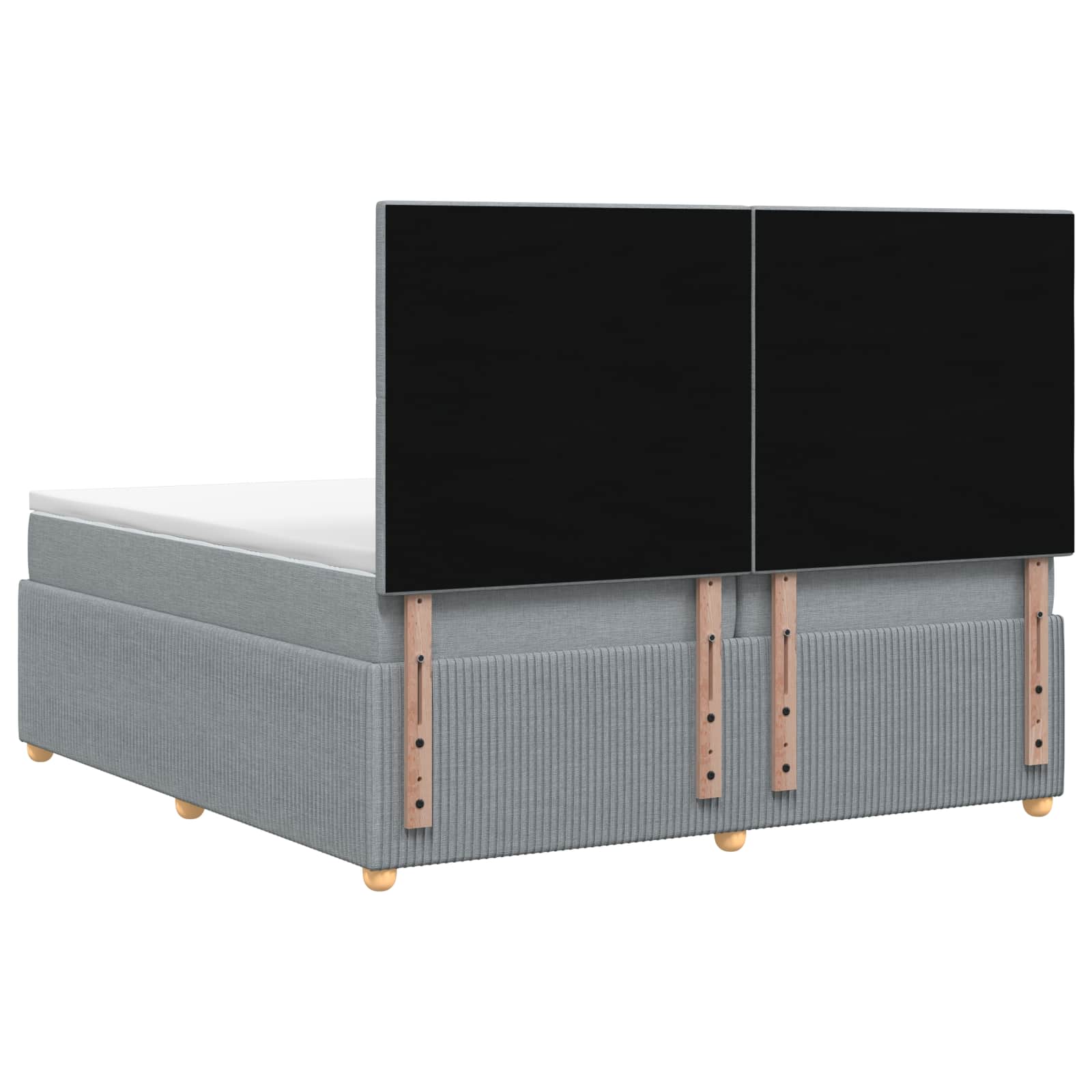 LED posteljni pod z vzmetnico Svetlo siva 200 x 200 cm Blago