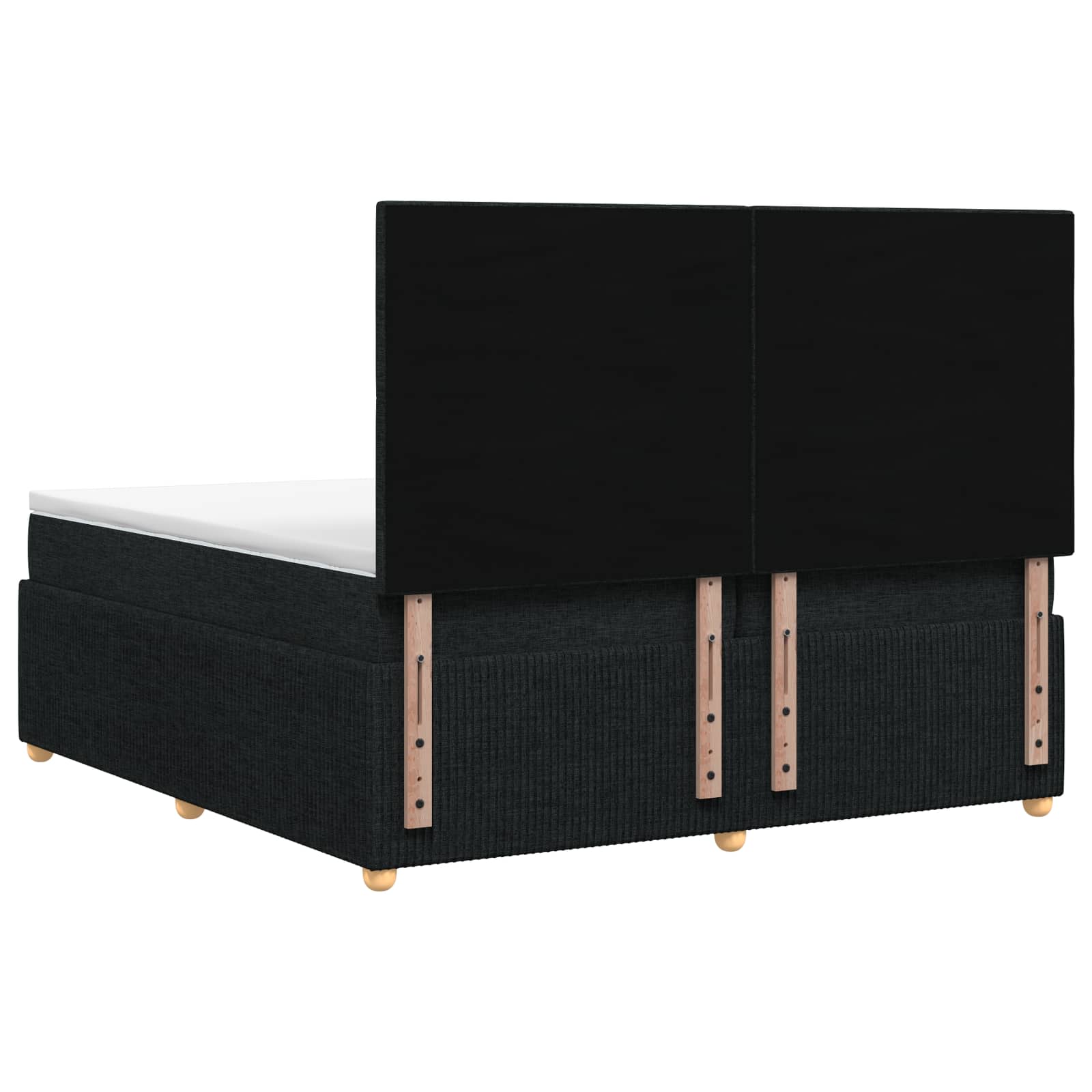 LED posteljni pod z vzmetnico Črna 200 x 200 cm Blago