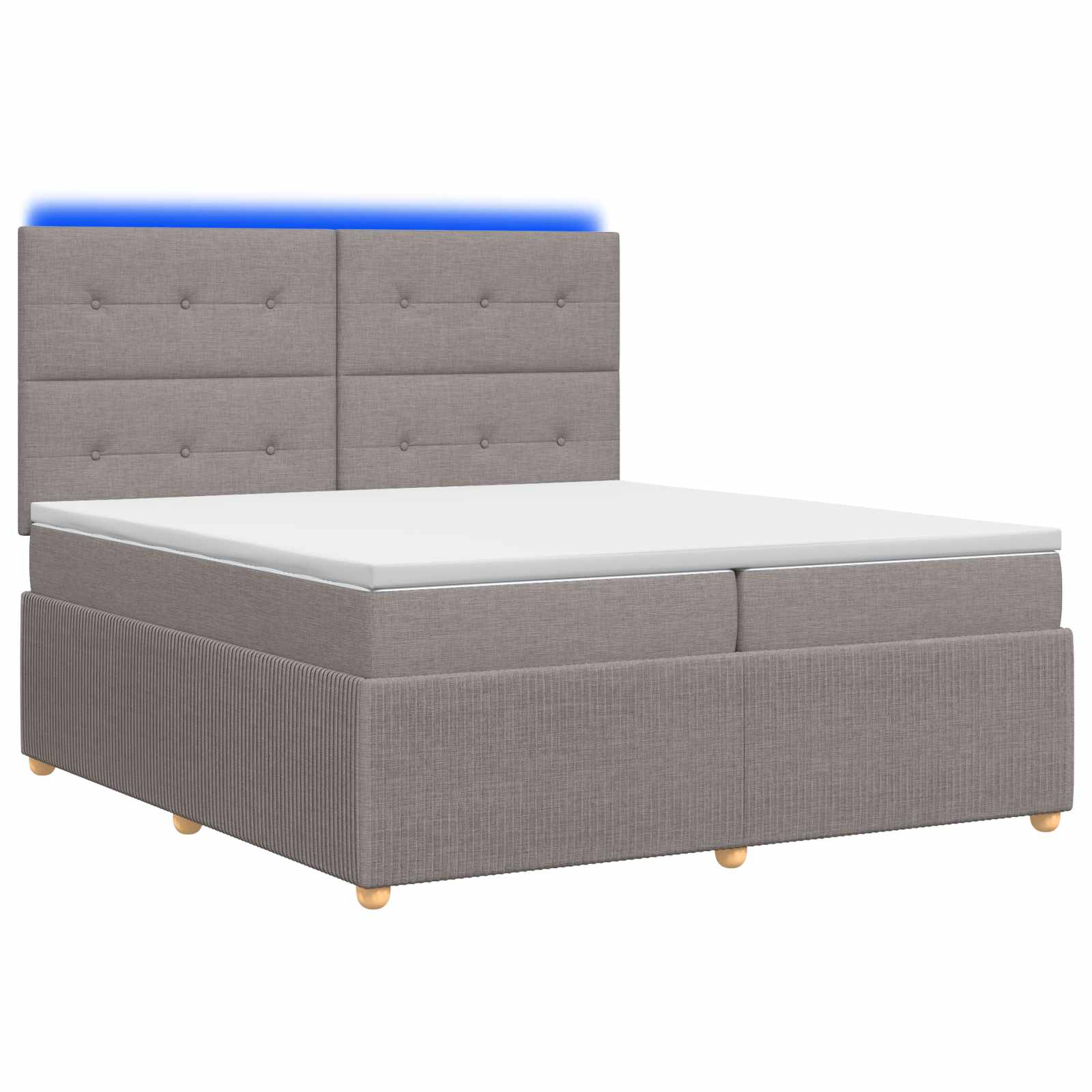LED легло с матрак с LED ленти Таупе 200 x 200 cm Текстил – снимка 2