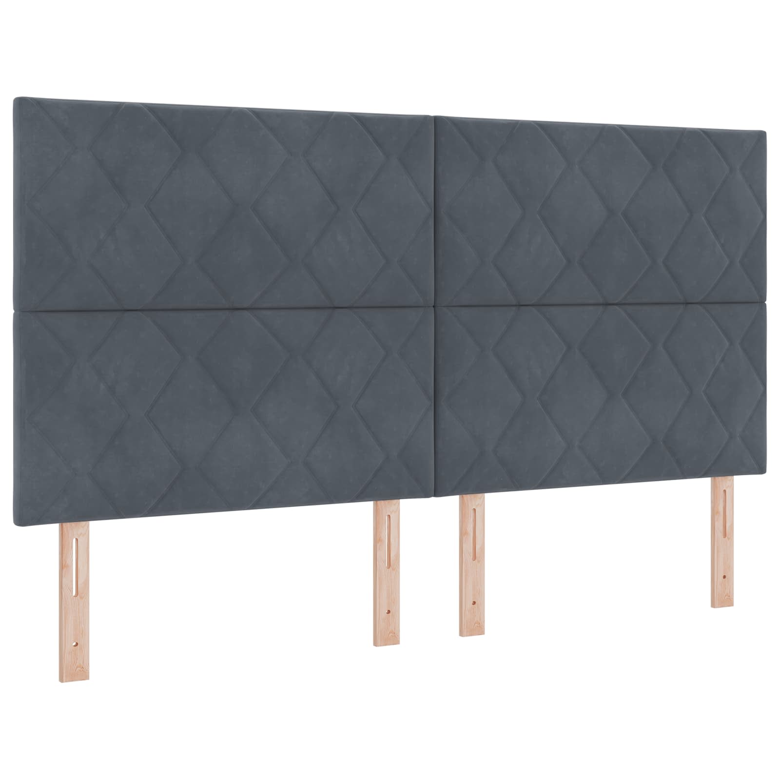 LED posteljni pod z vzmetnico Temno siva 180 x 200 cm Žamet