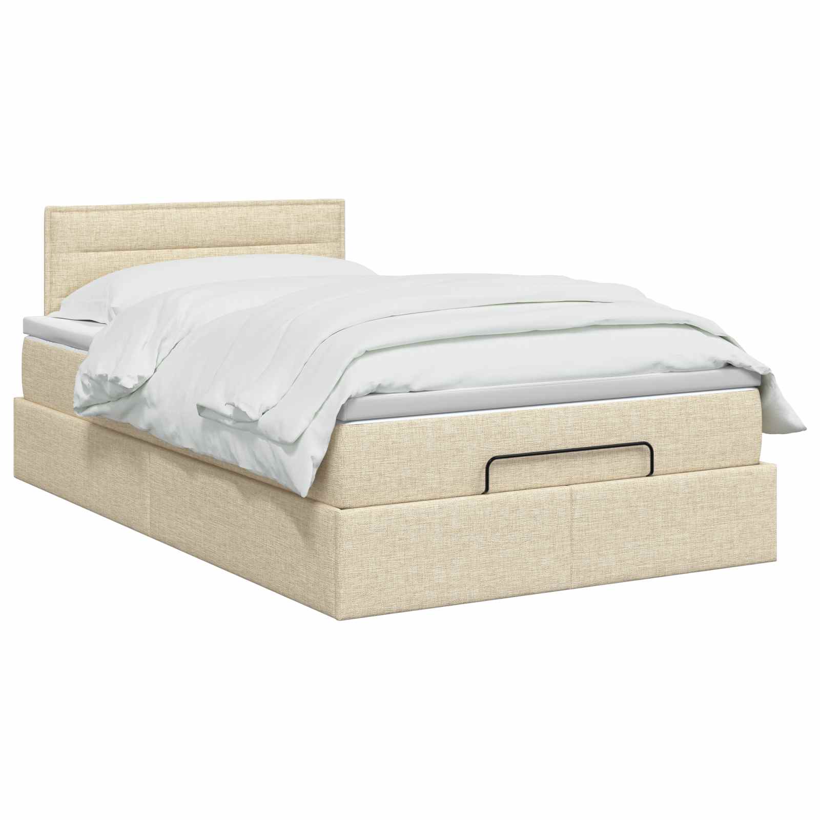 Огледално легло с матрак с таблото Кремаво 120 x 190 cm Текстил – снимка 3