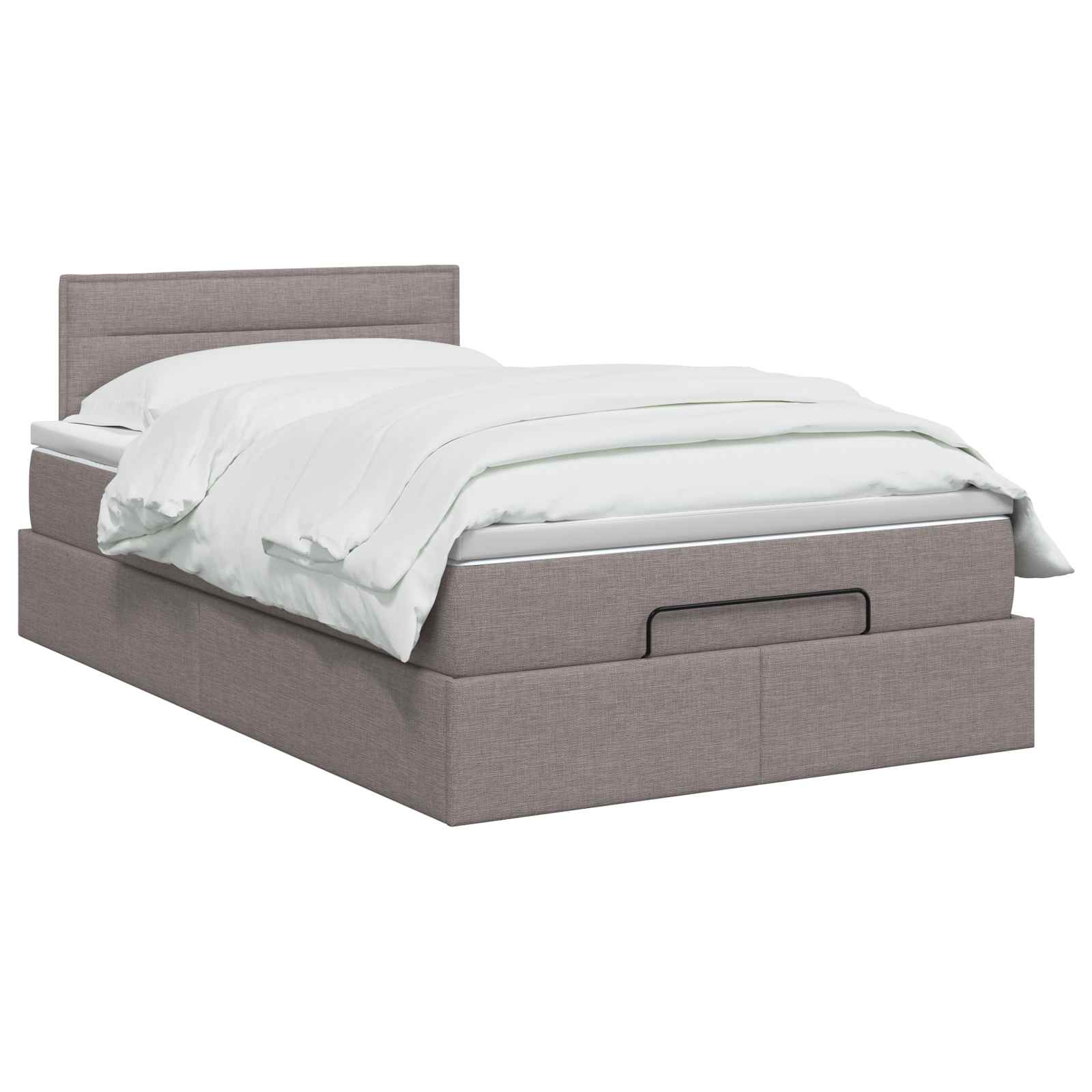 Postelja s sklopko in vzmetnico Taupe 120 x 200 cm Blago