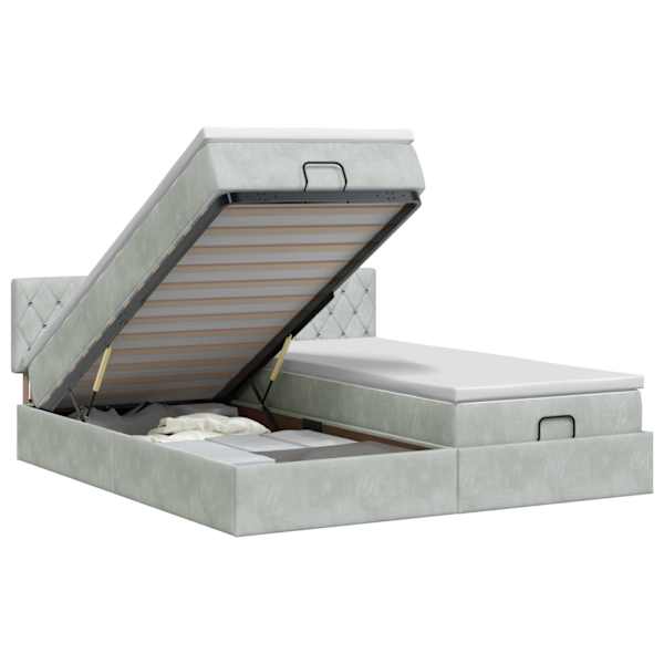 vidaXL Ottomani voodi koos madratsiga peaga 2 pcs Helehall Samet