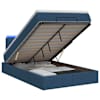 vidaXL Ottomani voodi madratsi ja LED-idega Sinine 120 x 200 cm kangas