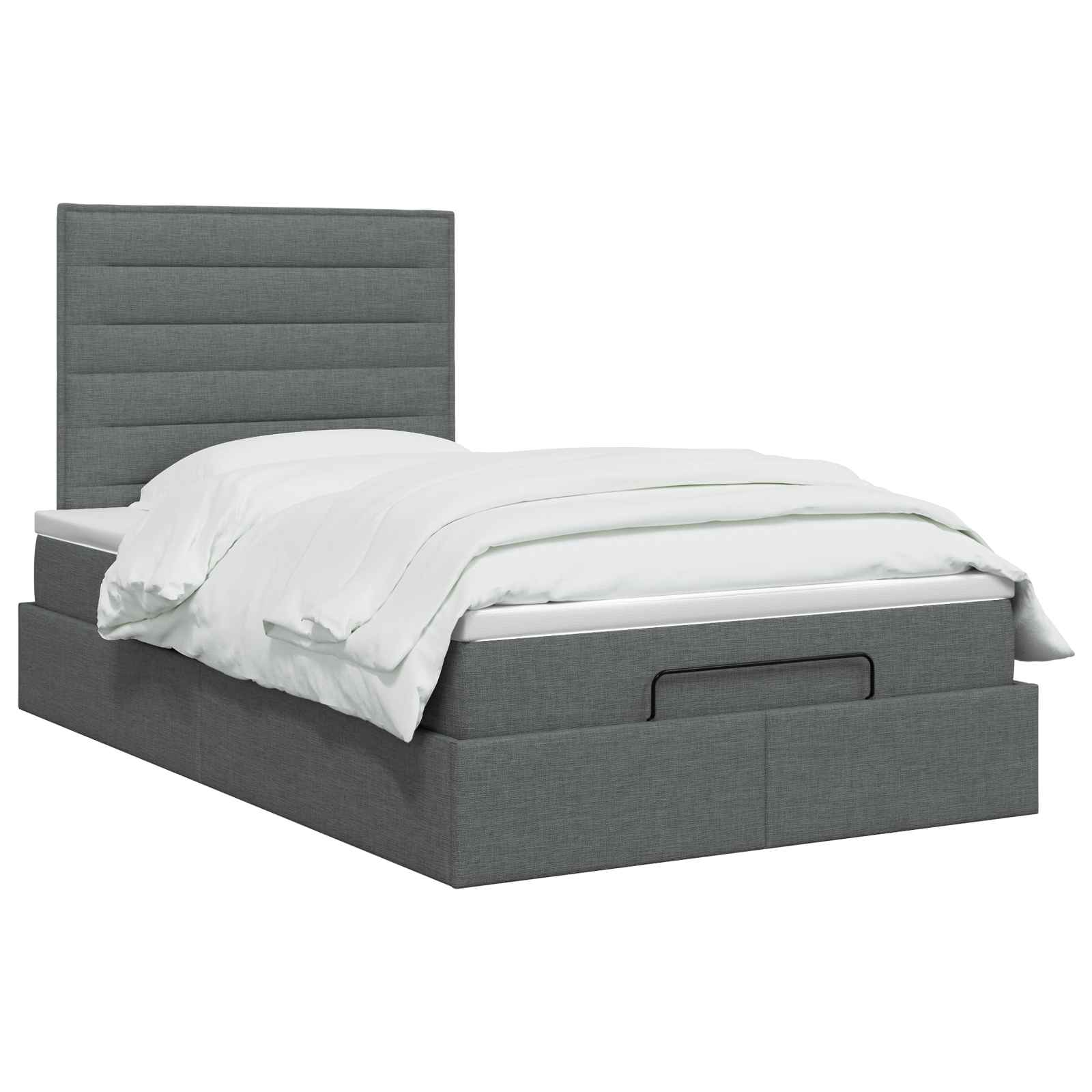vidaXL Ottoman bed met matras Donkergrijs 120 x 190 cm Stof