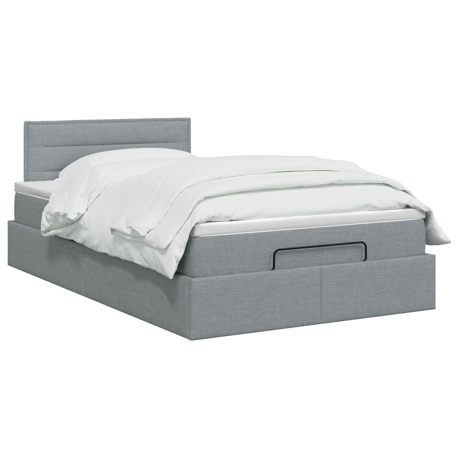 vidaXL Ottoman bed met matras Lichtgrijs 120 x 200 cm Stof