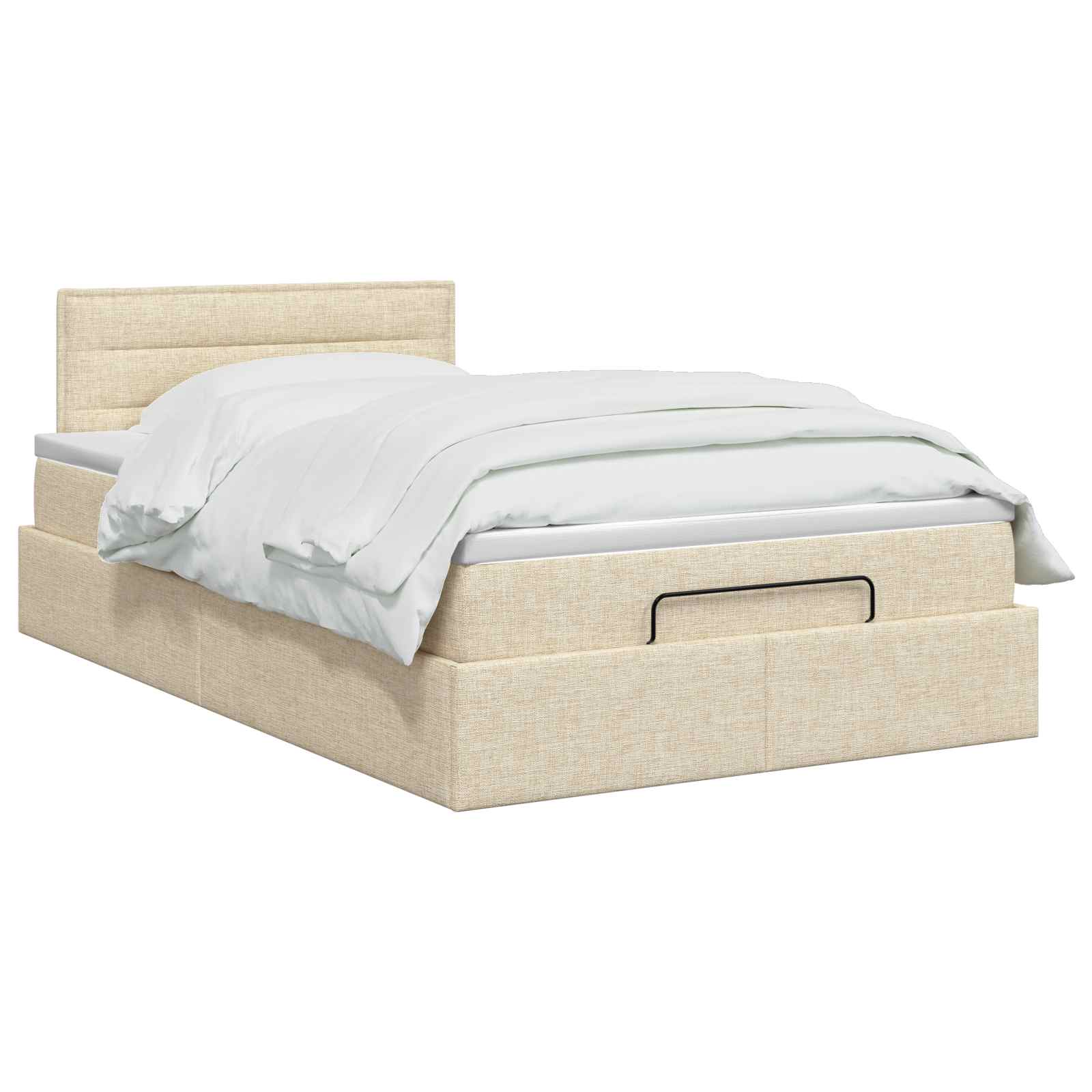 vidaXL Ottoman bed met matras Crèmekleurig 120 x 200 cm Stof, foto 2