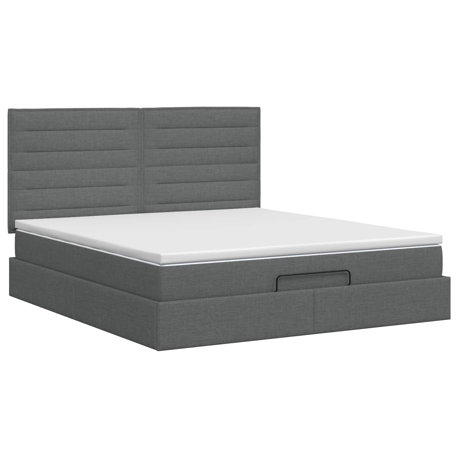 vidaXL Ottoman bed met matras Donkergrijs 140 x 200 cm Stof
