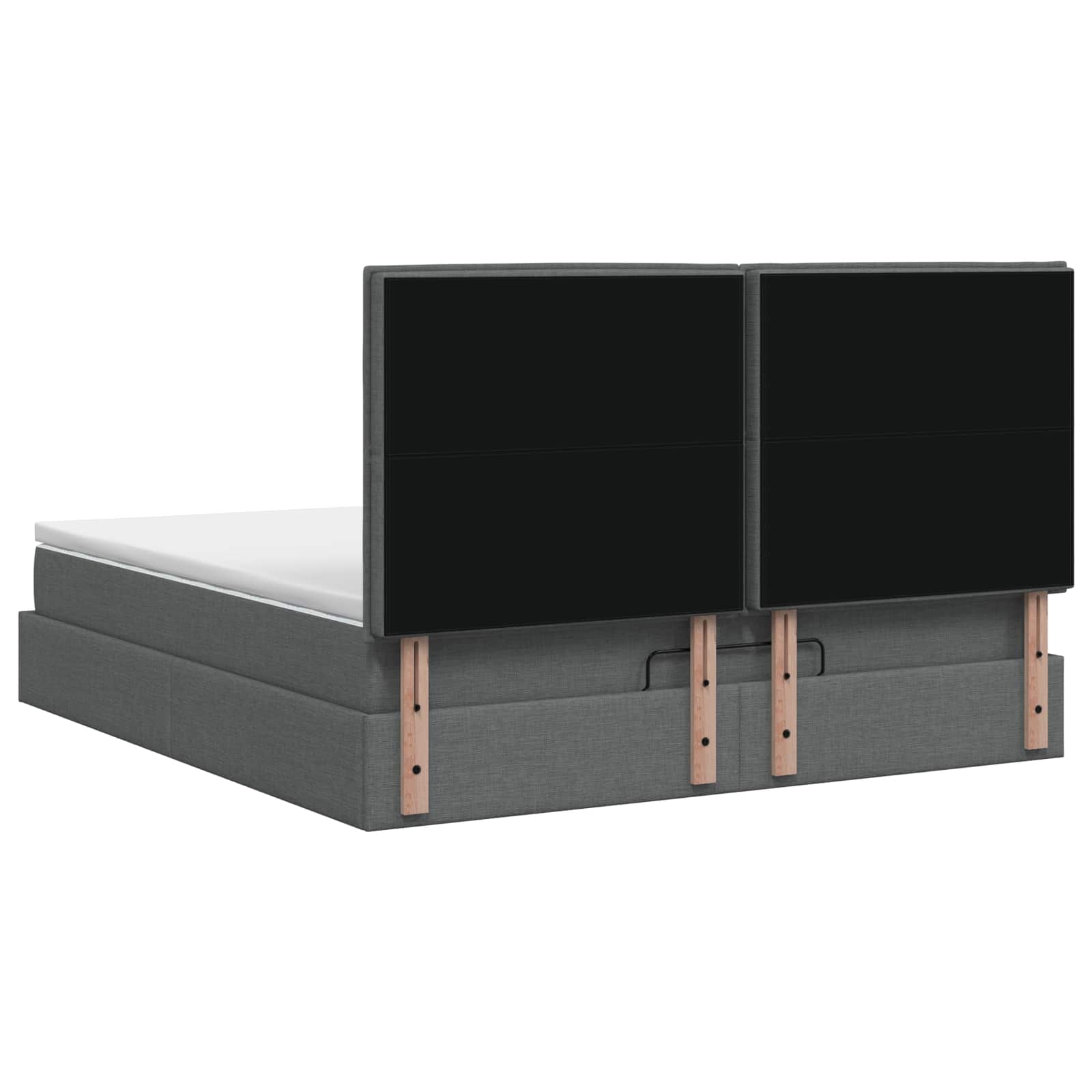 vidaXL Ottoman bed met matras Donkergrijs 140 x 200 cm Stof