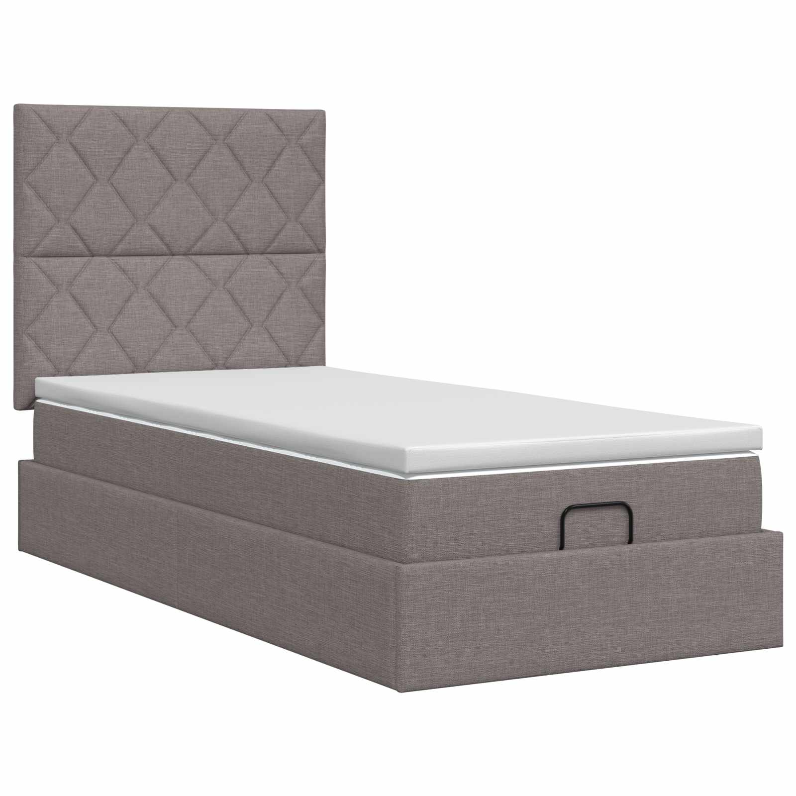 Postelja s sklopko in vzmetnico Taupe 90 x 190 cm Blago