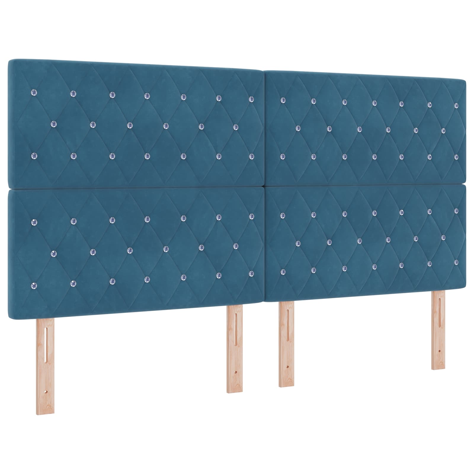 Postelja s sklopko in vzmetnico 2 kos Temno modra Žamet