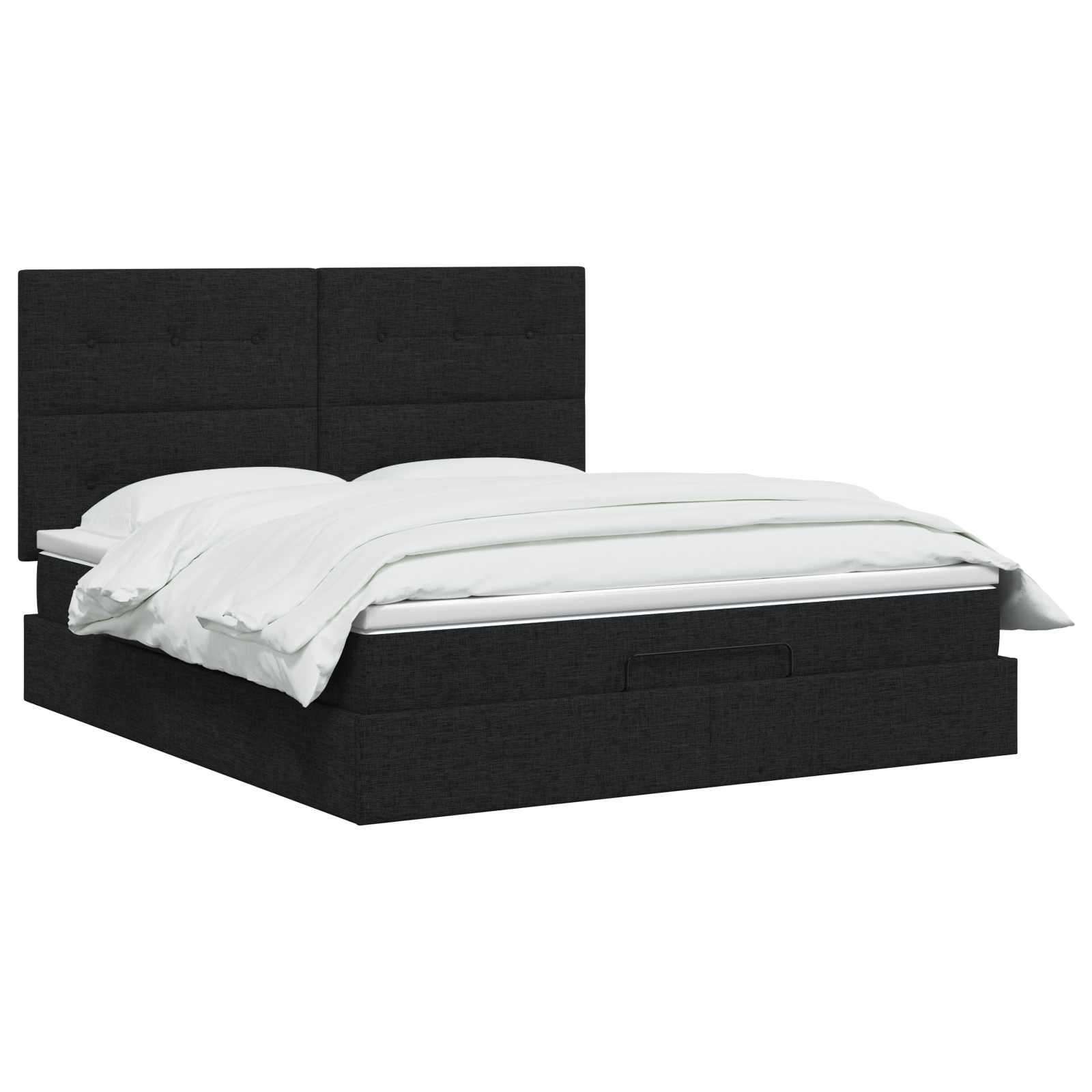 Отоман с матрак и LED с LED ленти Черно 140 x 200 cm Текстил — изображение 3