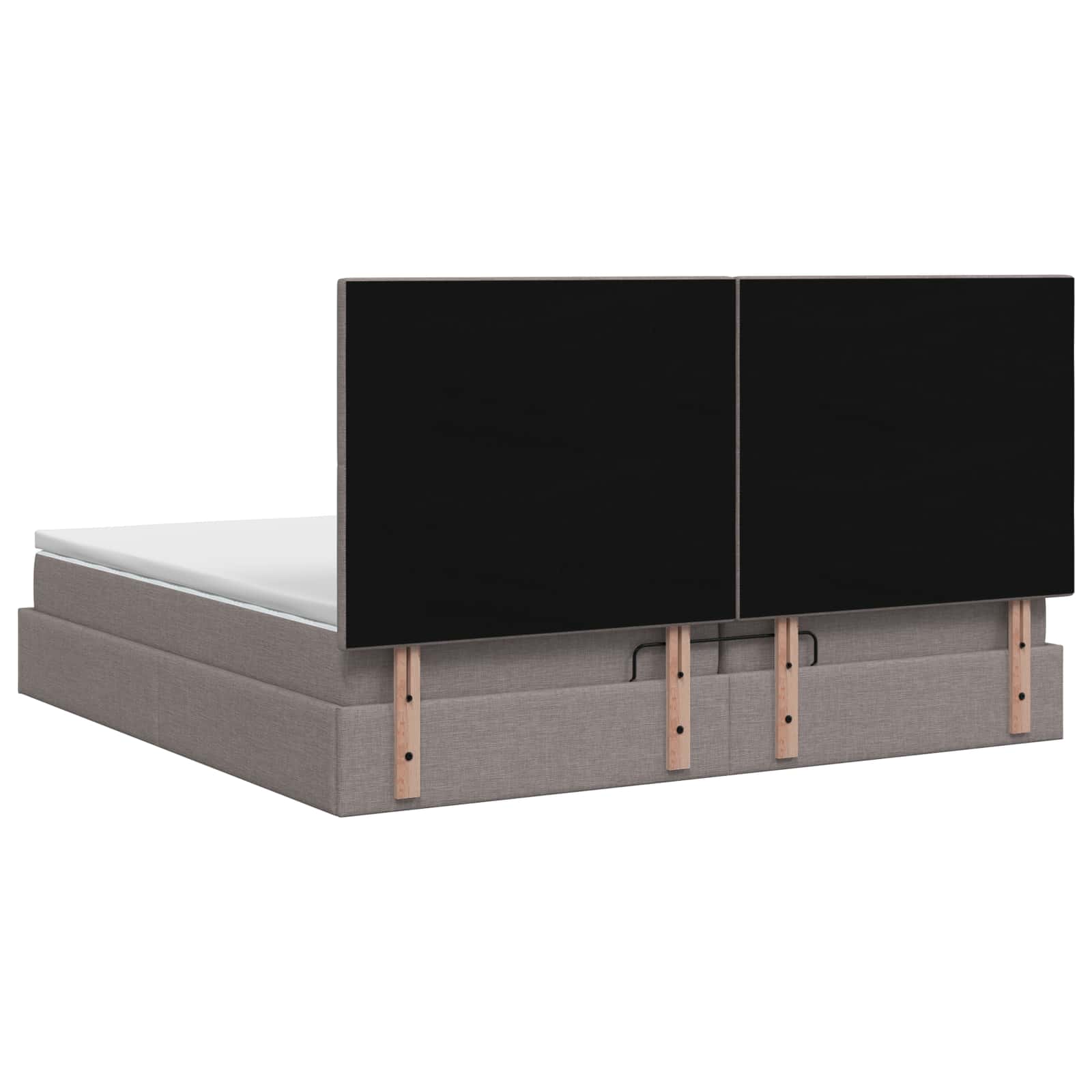Otomanska postelja z vzmetnico in LED Taupe 200 x 200 cm Blago