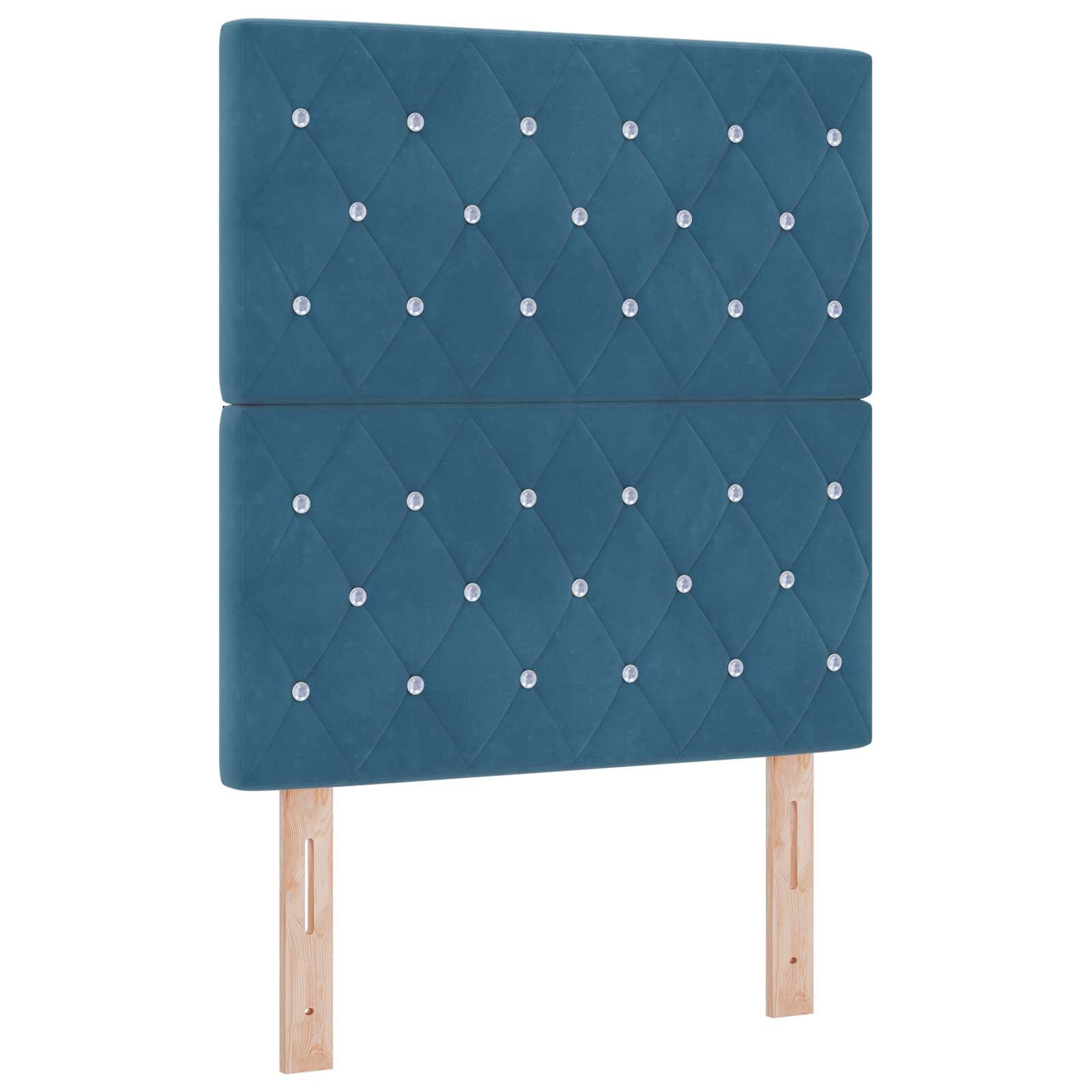 Otomanska postelja z vzmetnico in LED Temno modra 80 x 200 cm