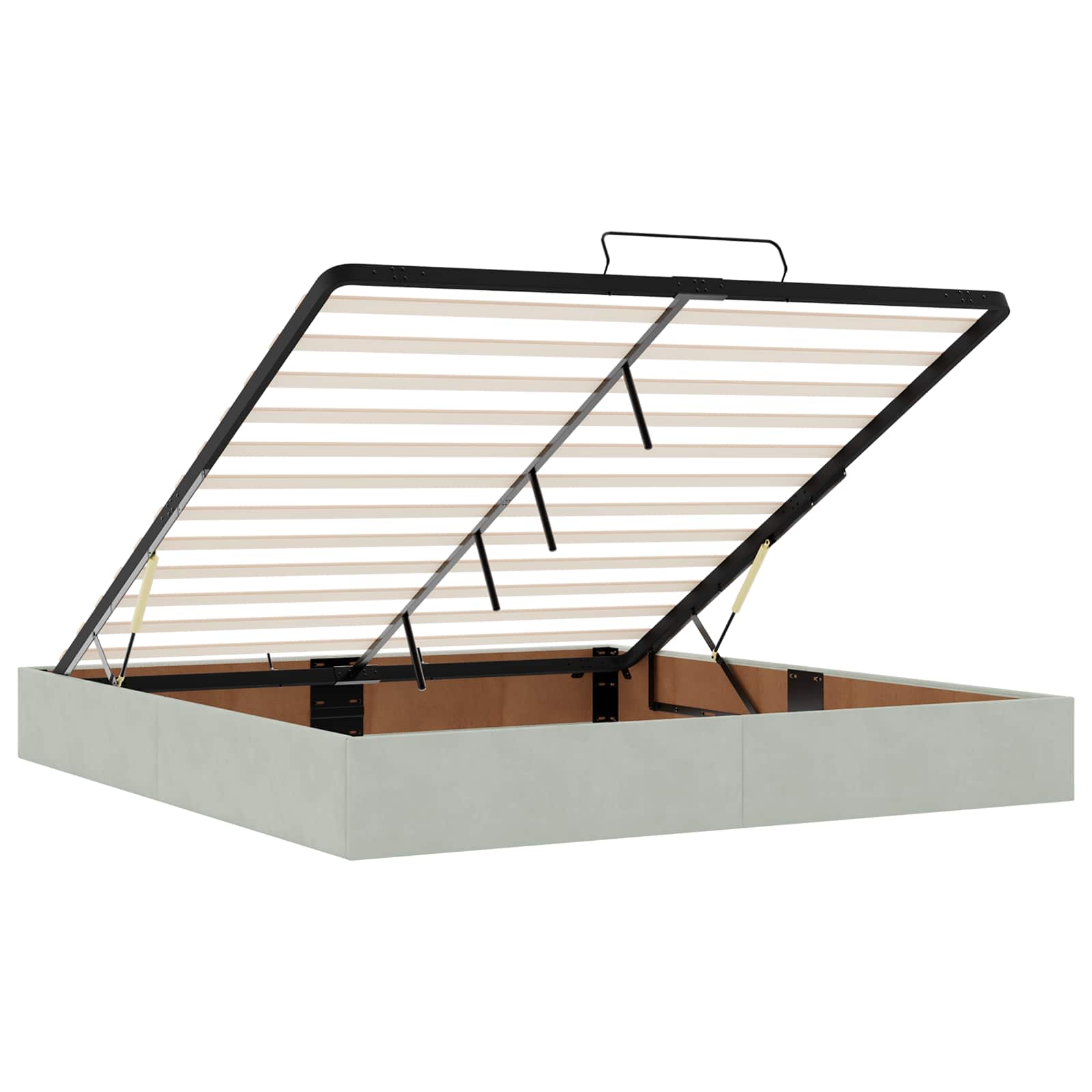 Отоман с матрак и LED с таблото Светлосиво 180 x 200 cm Кадифе — изображение 4