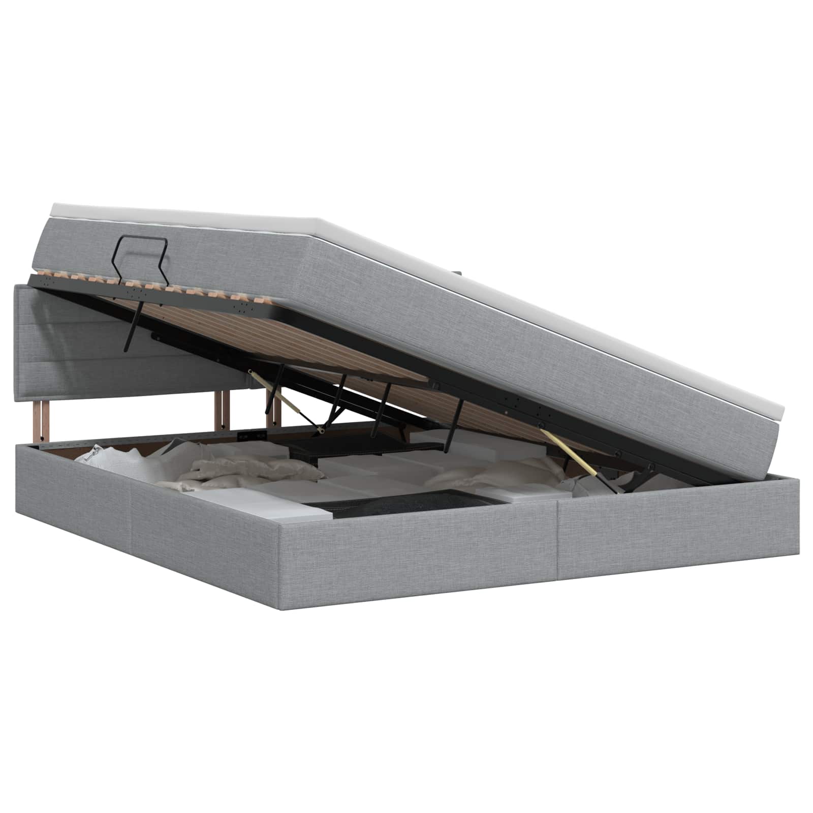 vidaXL Opbergbed met matras Lichtgrijs 180 x 200 cm fluweel, foto 3