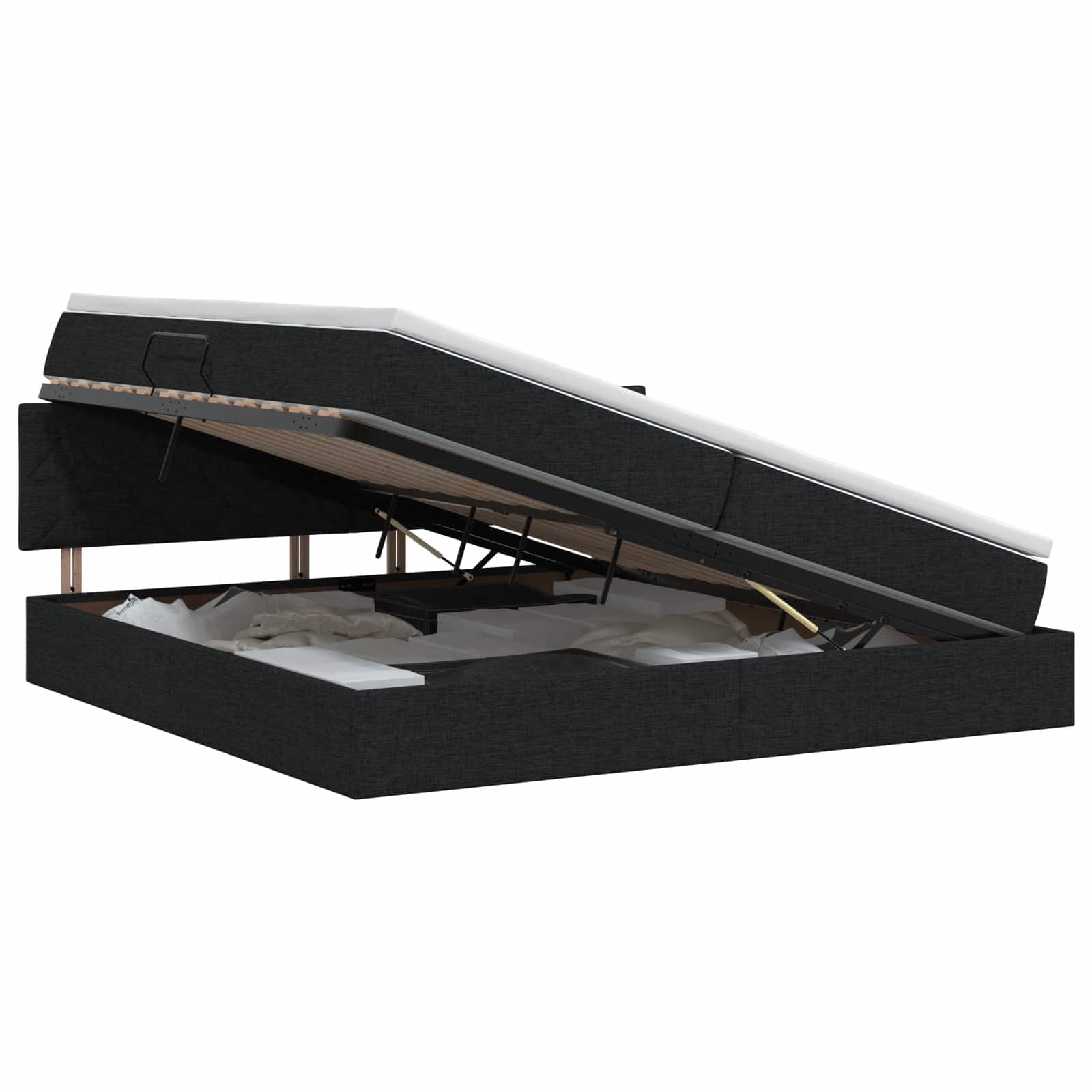 vidaXL Opbergbed met matras met hoofdeinde Zwart 200 x 200 cm fluweel, foto 3