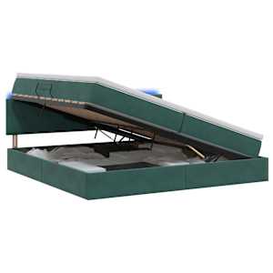 vidaXL LED-iga voodiraam koos madratsiga Tumeroheline 200 x 200 cm