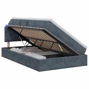 vidaXL LED-iga voodiraam koos madratsiga Tumehall 120 x 200 cm Samet