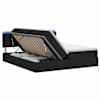vidaXL LED-iga voodiraam koos madratsiga Must 200 x 200 cm kangas