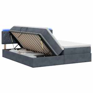 vidaXL LED-iga voodiraam koos madratsiga Tumehall 180 x 200 cm Samet