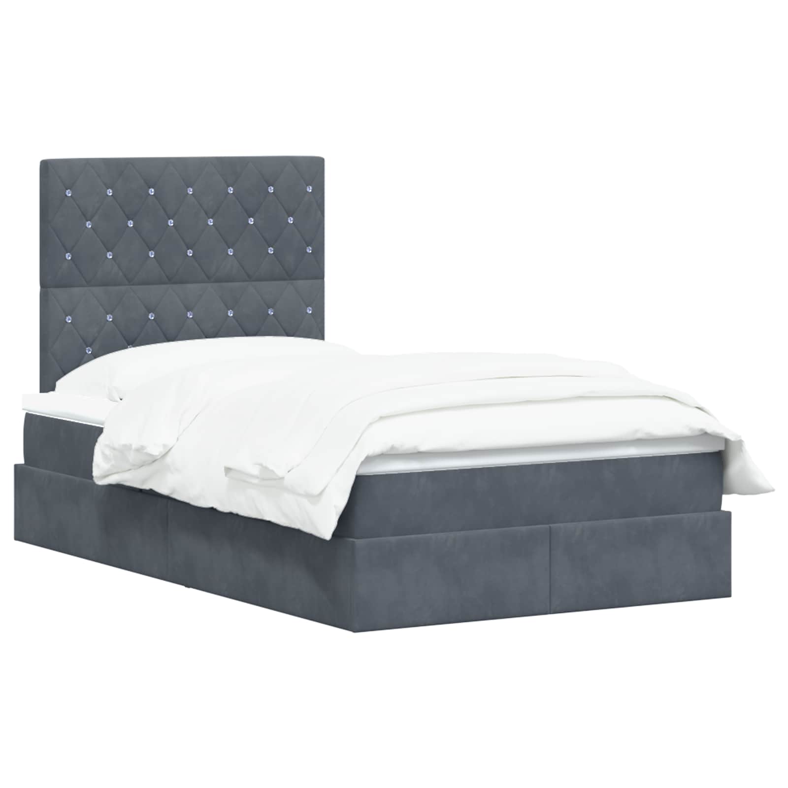 Легло с място за съхранение и матрак Тъмносиво 120 x 200 cm — изображение 3