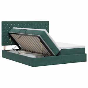 vidaXL Laos voodi peaga ladustamisega Tumeroheline 200 x 200 cm Samet