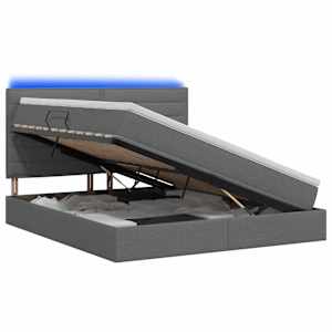 vidaXL LED-iga voodiraam koos madratsiga Tumehall 160 x 200 cm kangas