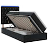 vidaXL LED-iga voodiraam koos madratsiga Must 100 x 200 cm Samet