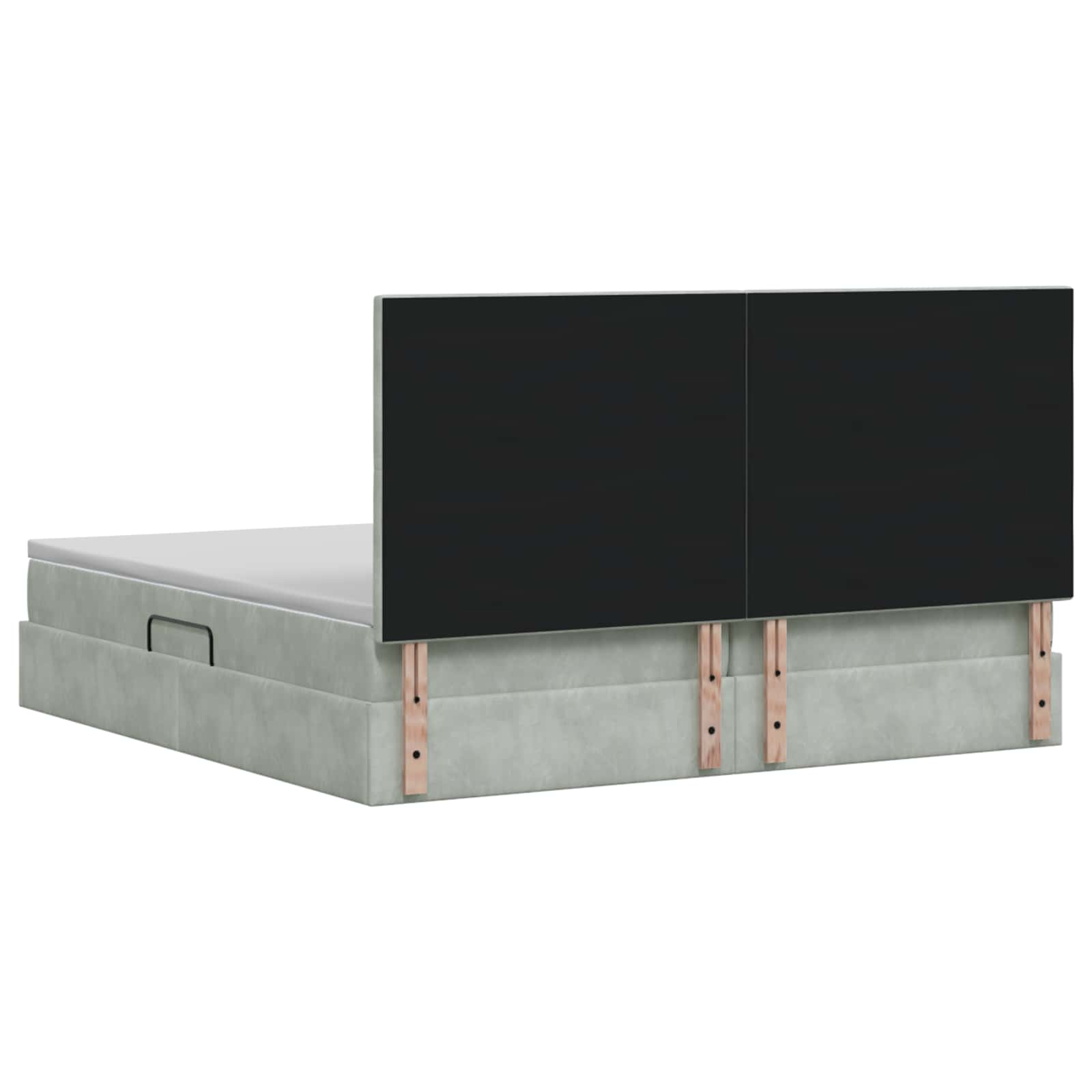 LED Postelja za Shranjevanje z Blazino Svetlo siva 200 x 200 cm