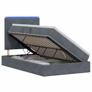 vidaXL LED-iga voodiraam koos madratsiga Tumehall 120 x 200 cm Samet