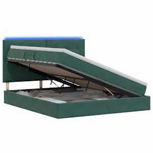 vidaXL LED-iga voodiraam koos madratsiga Tumeroheline 160 x 200 cm