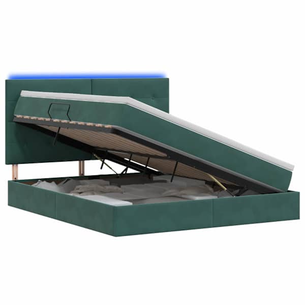 vidaXL LED-iga voodiraam koos madratsiga Tumeroheline 180 x 200 cm