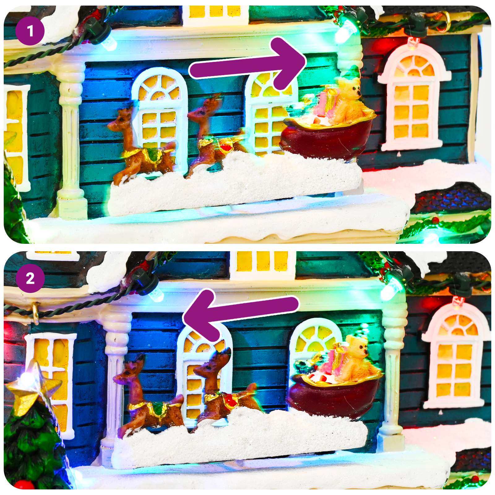 Božična scena s sanmi SALO 19 x 13 x 24 cm Smola večbarvno