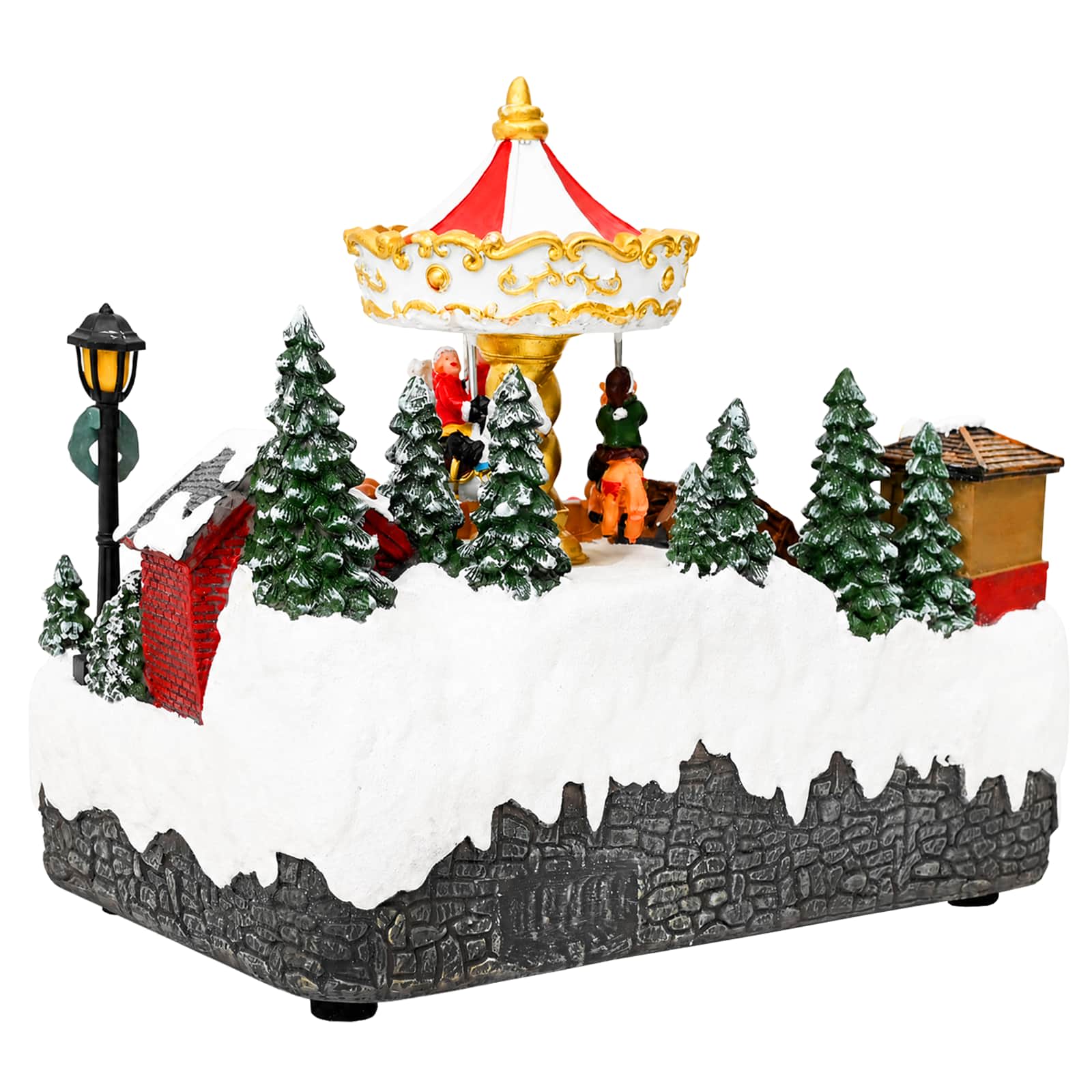Božična vasica z vrtiljakom SALO 25,5 x 16 x 21,5 cm Smola