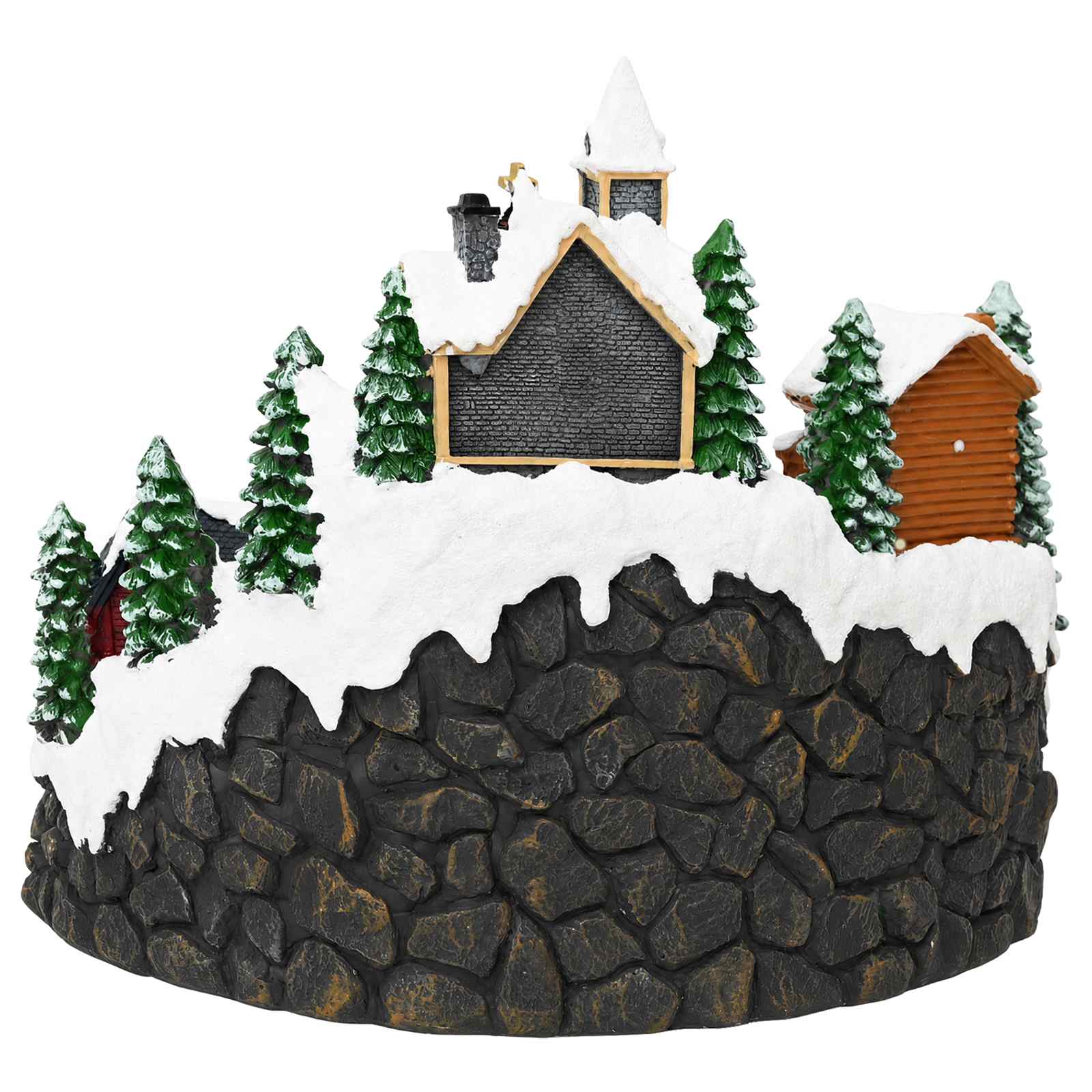 Božična vas z vlakom SALO 25,5 x 20 x 23 cm Smola večbarvno