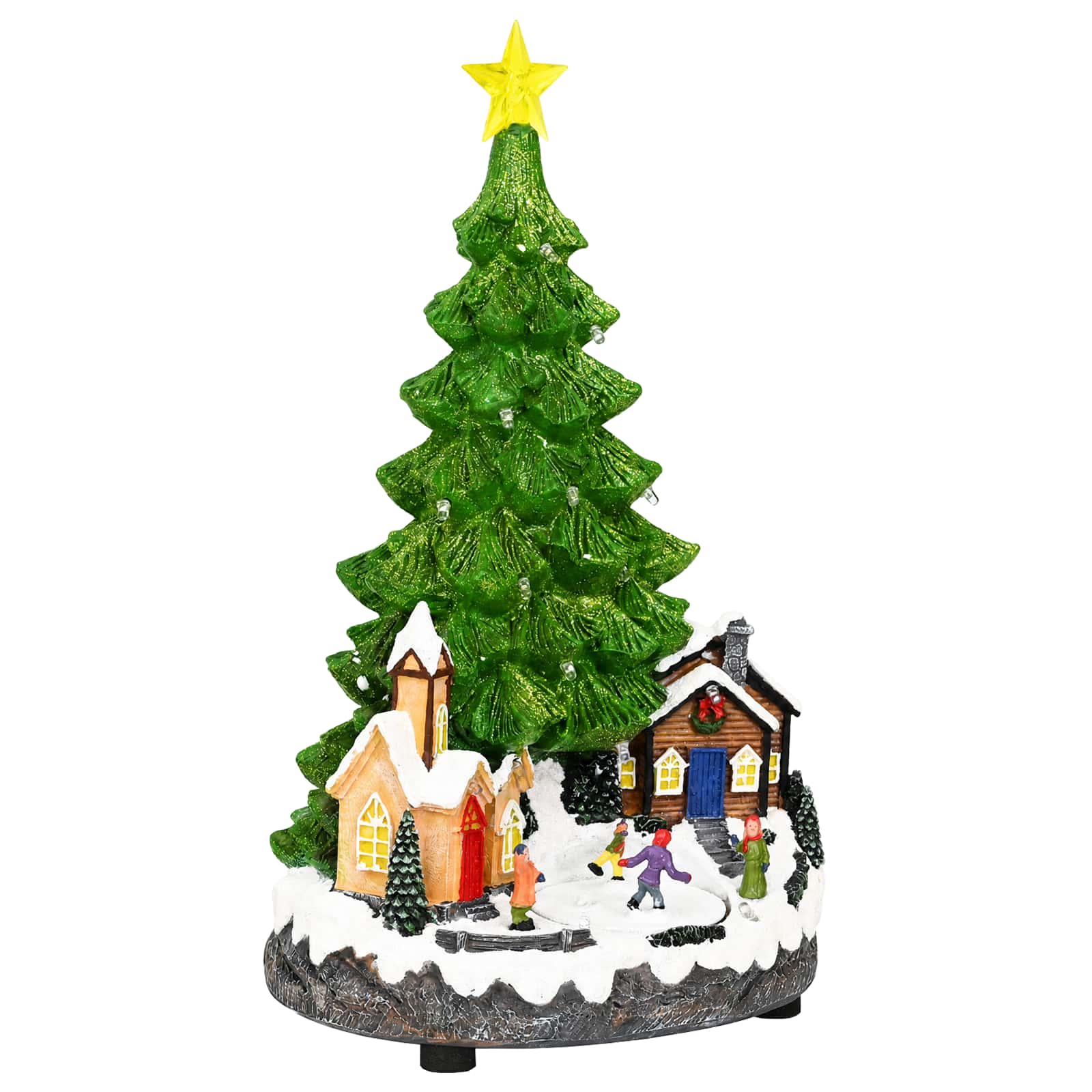 Glasbeno božično drevesce SALO 16 x 15 x 27,5 cm Smola Zelena