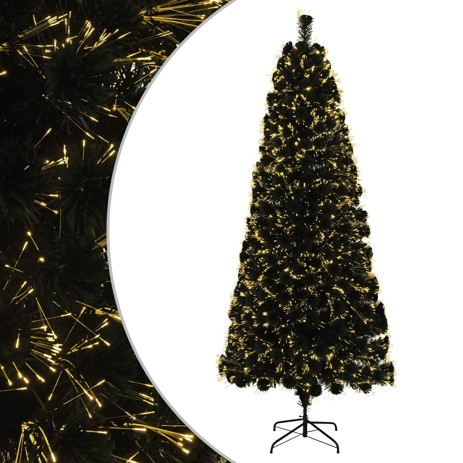 vidaXL Vianočný stromček s optickými vláknami 120 cm 12 LED