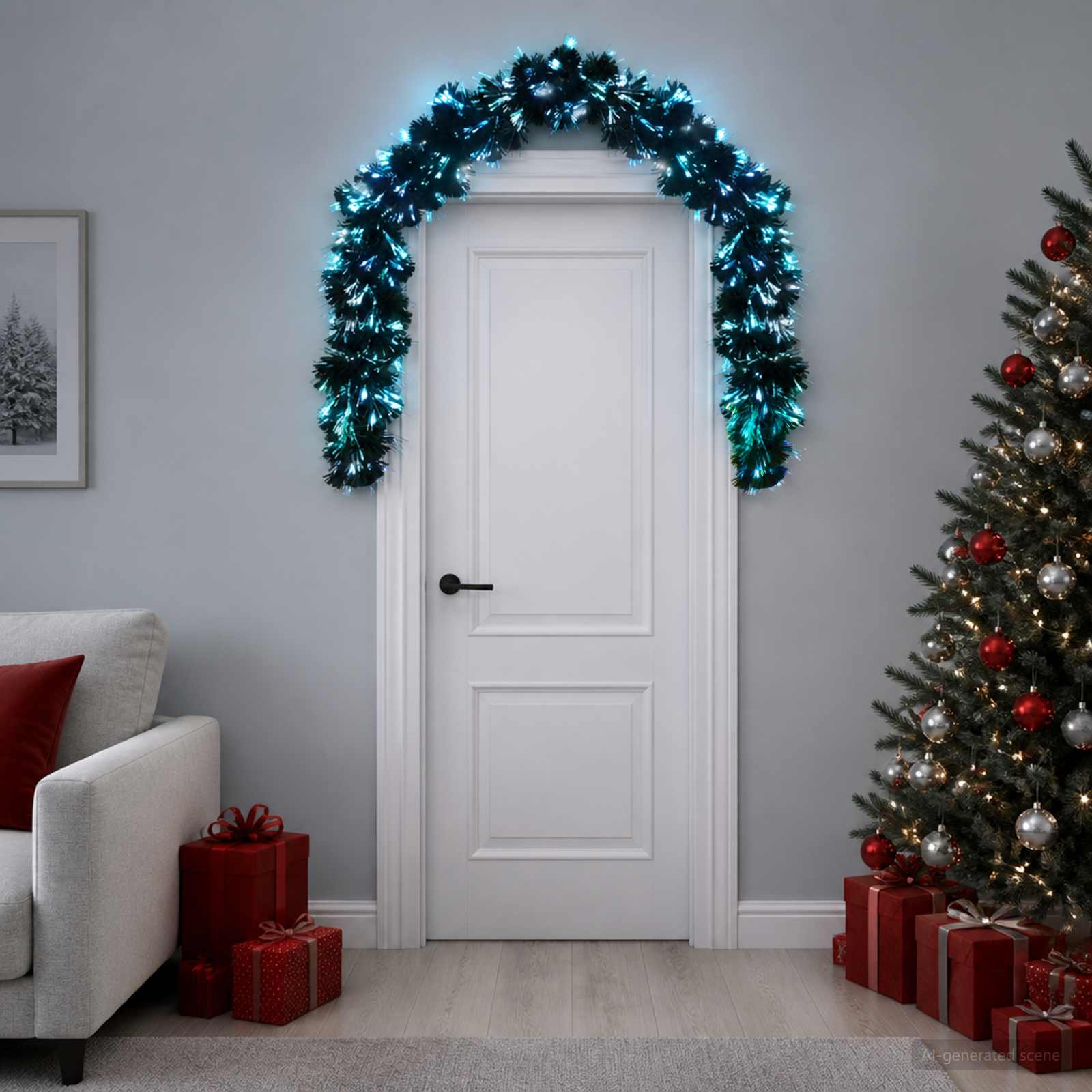 Juleguirlande med 48 LED'er - flerfarvet, 200 cm