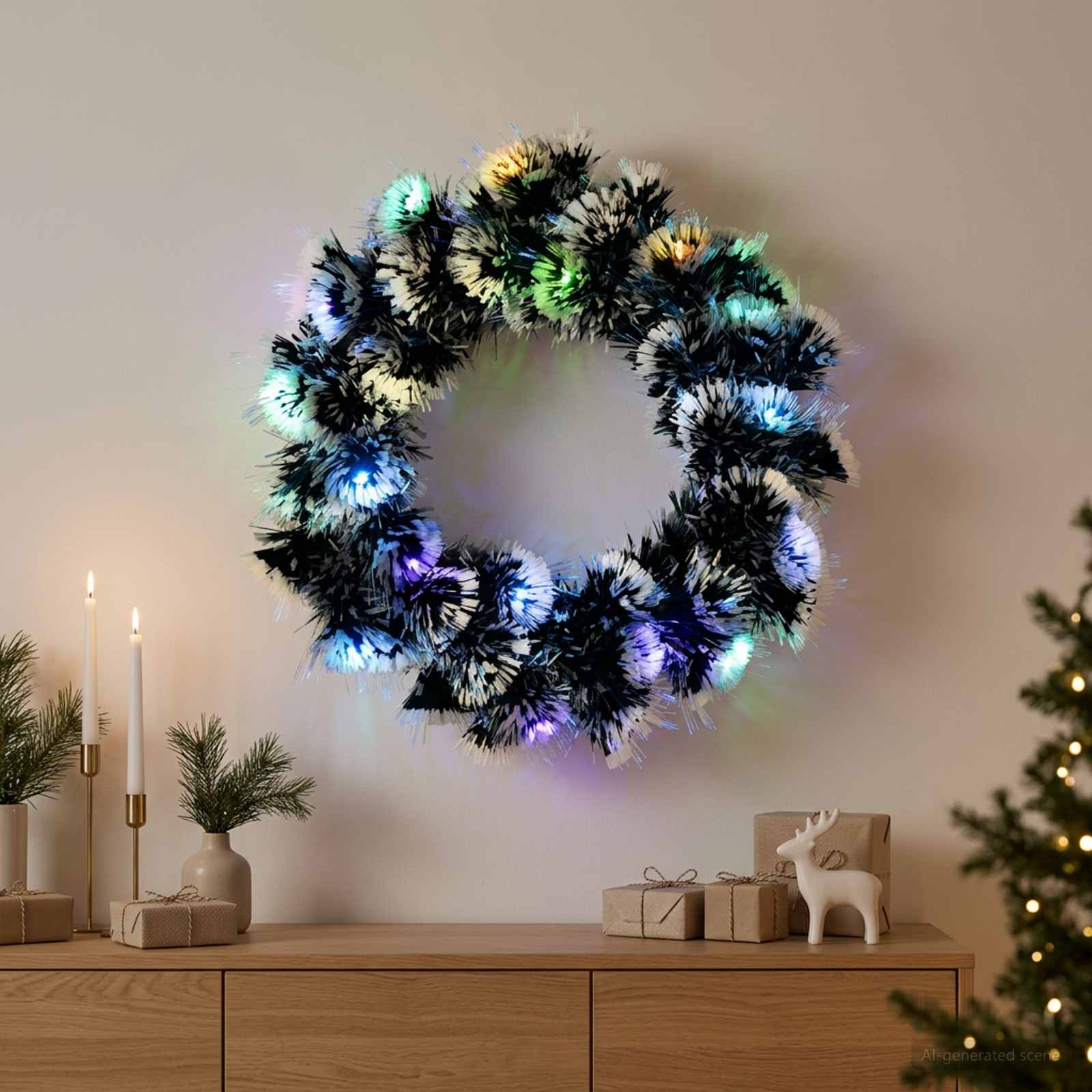 Božična girlanda 16 LED Večbarvno jeklo