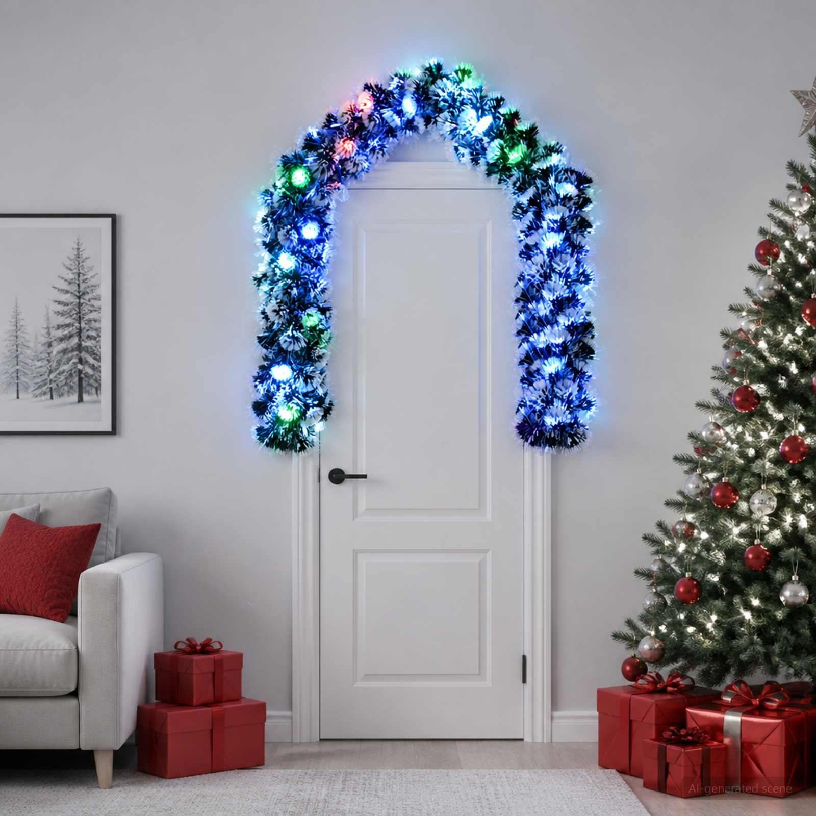 vidaXL Julekrans 200 cm 16 LED-lys Flerfarget PET