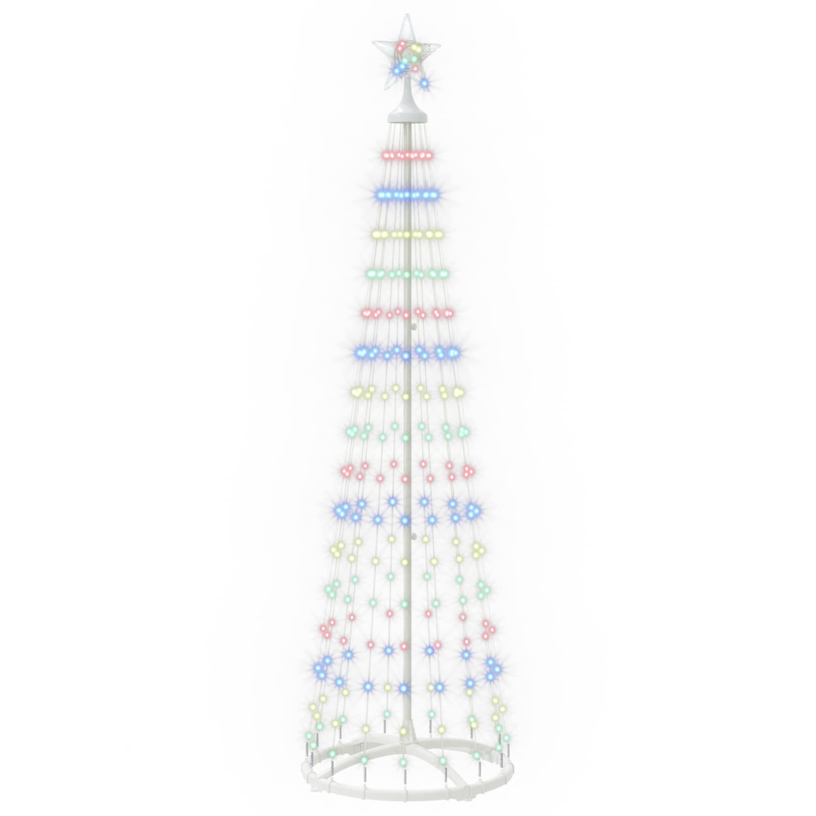 LED stožčasto božično drevesce 180 cm 250 LED Večbarvno Jeklo