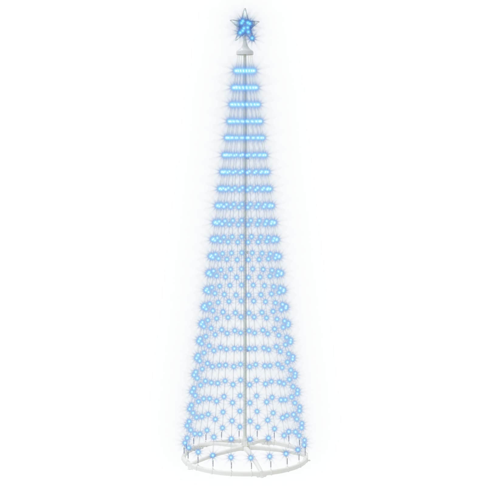 LED stožčasto božično drevesce 250 cm 470 LED Modra Jeklo Bela