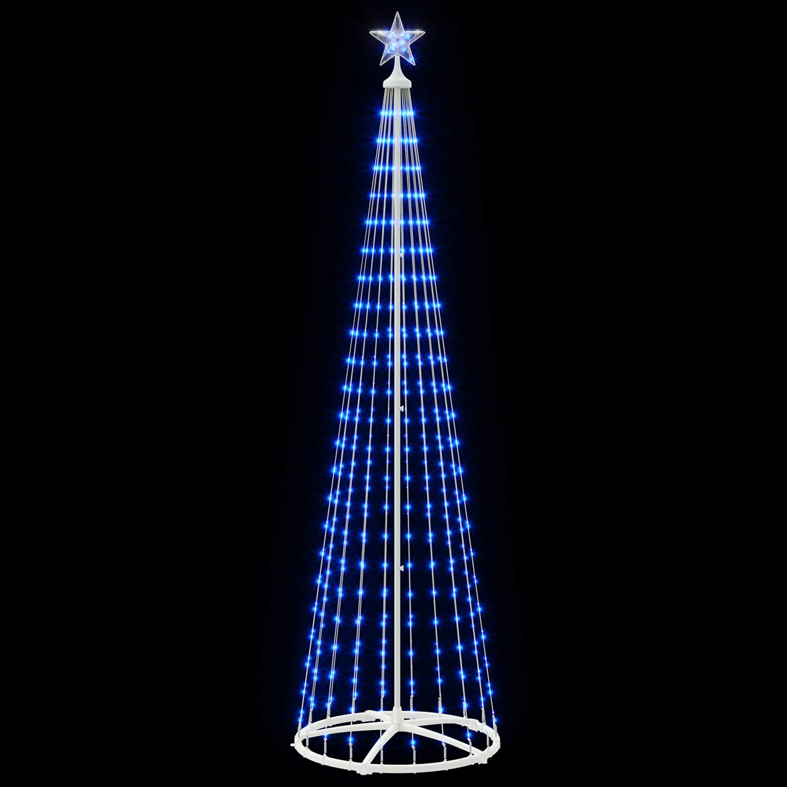 LED stožčasto božično drevesce 250 cm 470 LED Modra Jeklo Bela