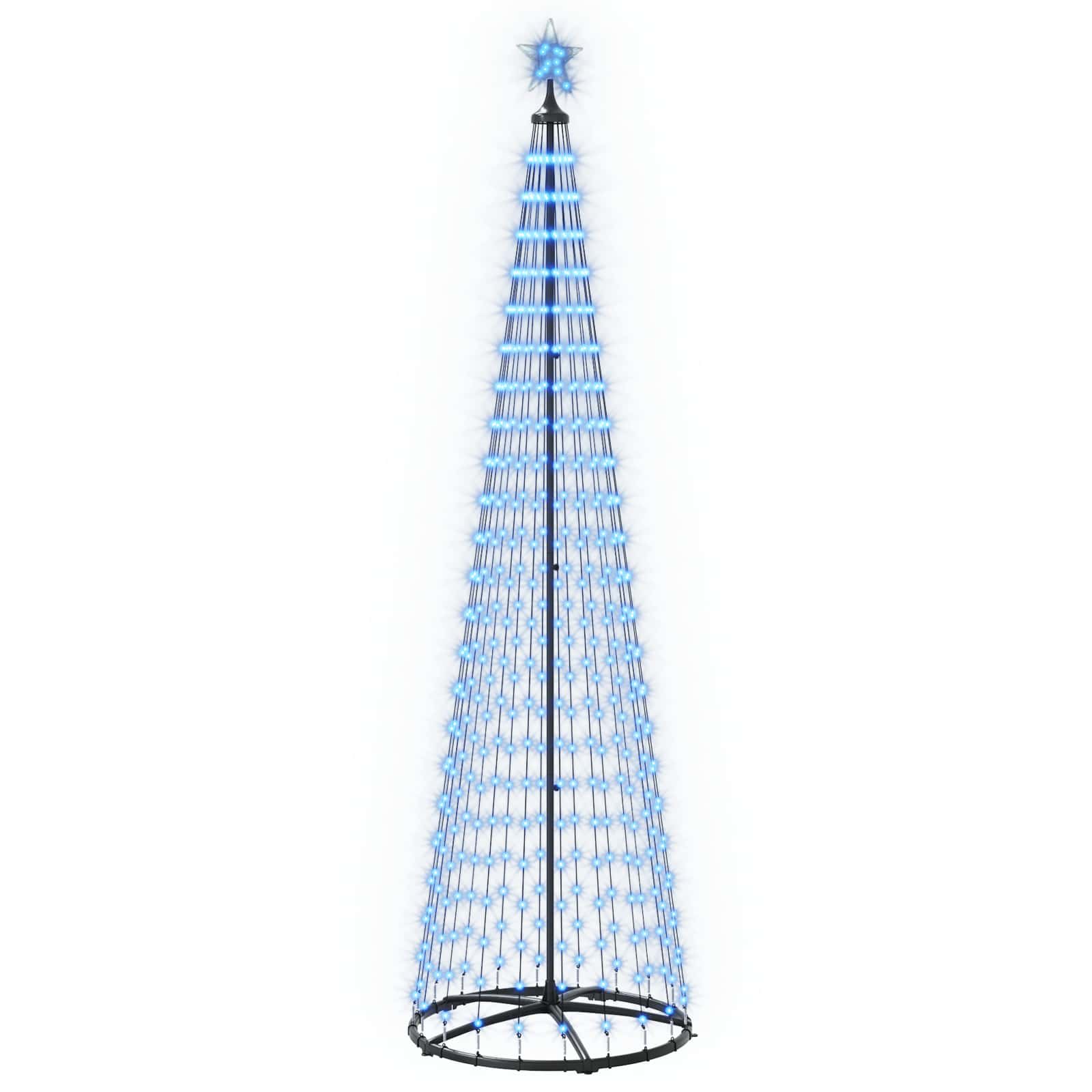 LED stožčasto božično drevesce 250 cm 470 LED Modra Jeklo Bela