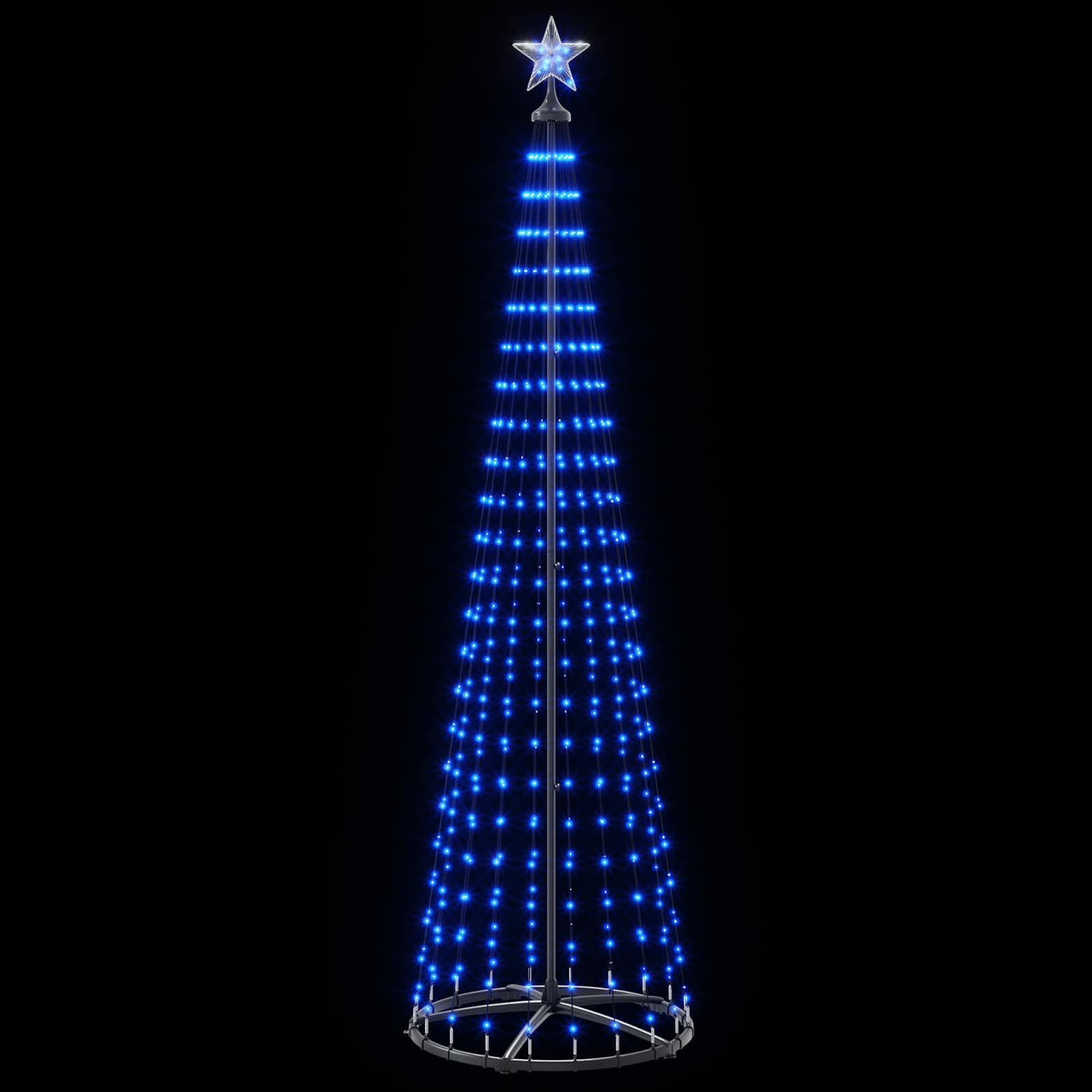 LED stožčasto božično drevesce 250 cm 470 LED Modra Jeklo Bela
