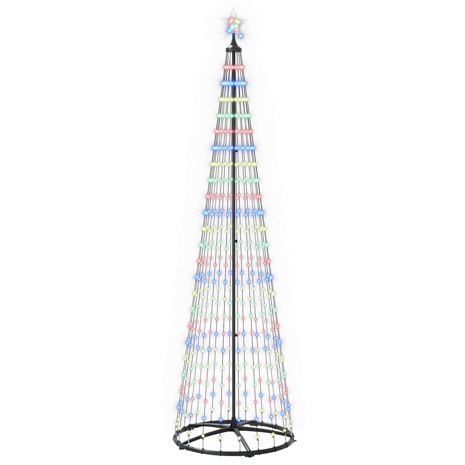 LED stožčasto božično drevesce 250 cm 470 LED Večbarvno Jeklo