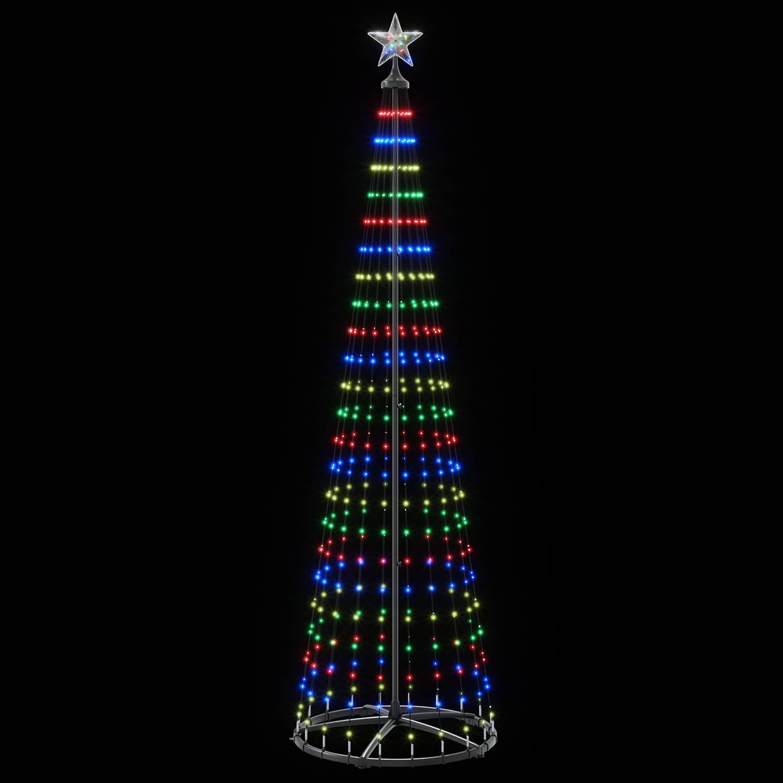 LED stožčasto božično drevesce 250 cm 470 LED Večbarvno Jeklo