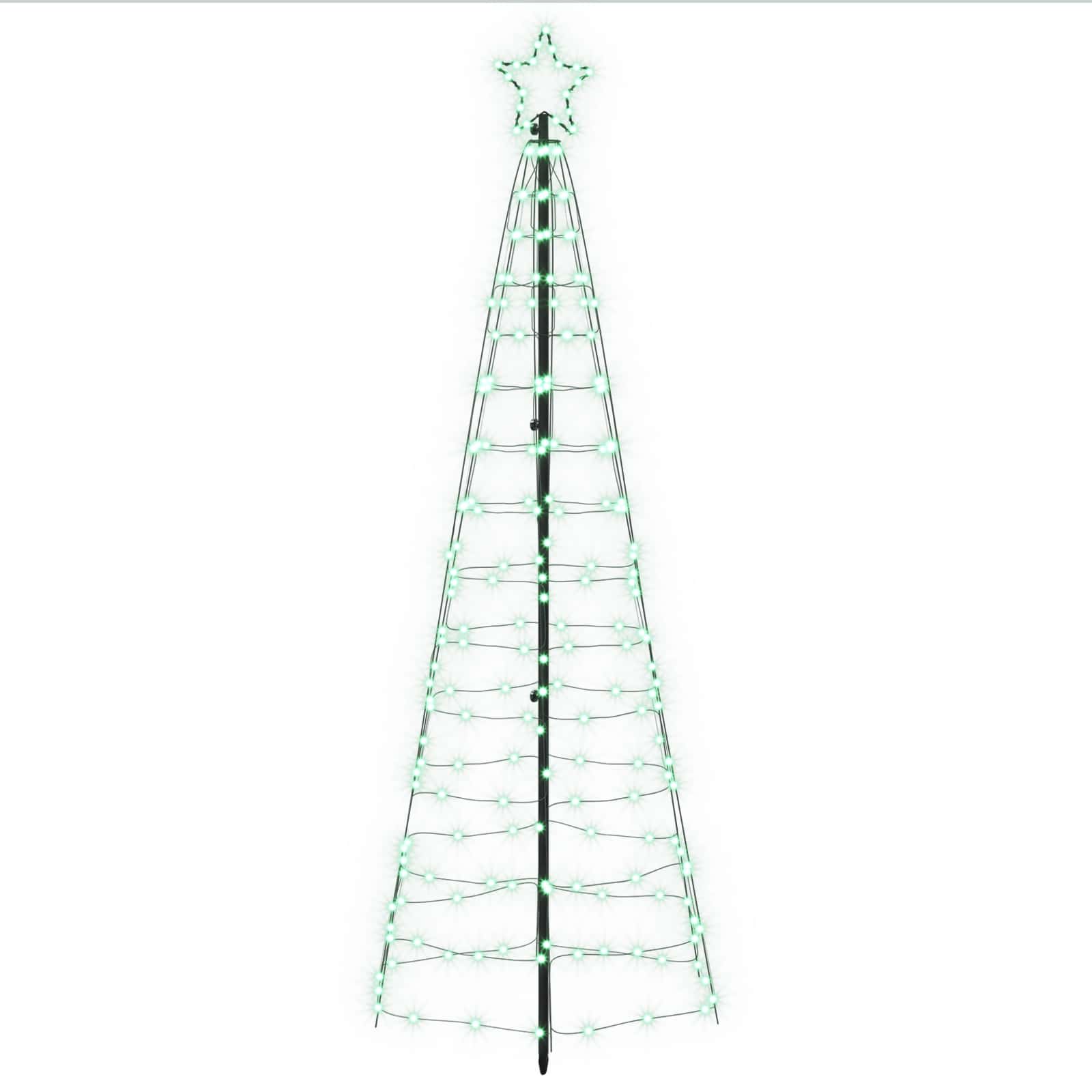 LED božično drevesce 180 cm 168 LED Večbarvno Jeklo Črna
